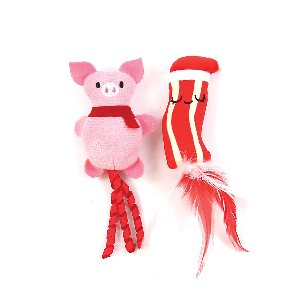 Pig & Blanket Cat Toy 2pk