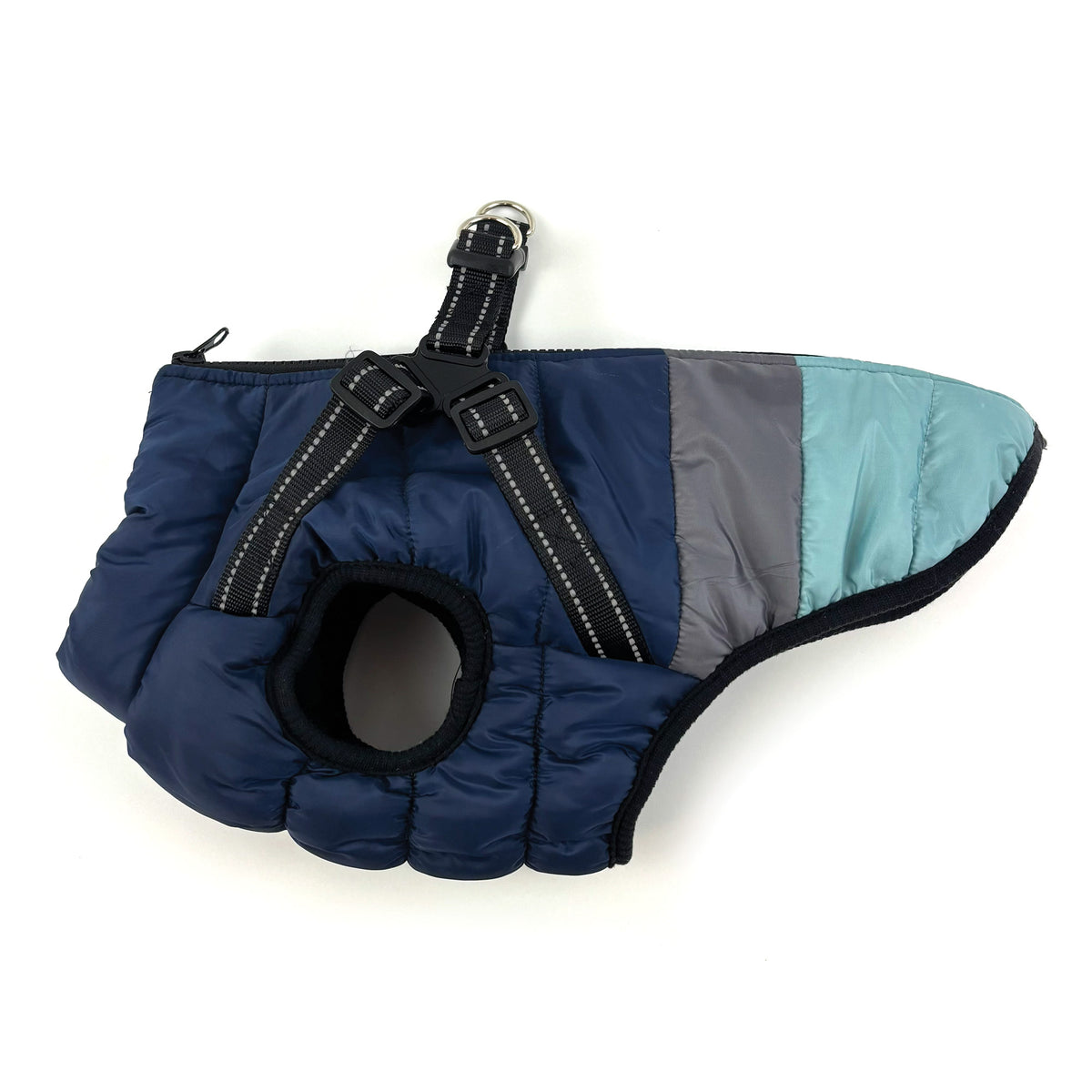 Dark Blue Trio Harness Dog Coat