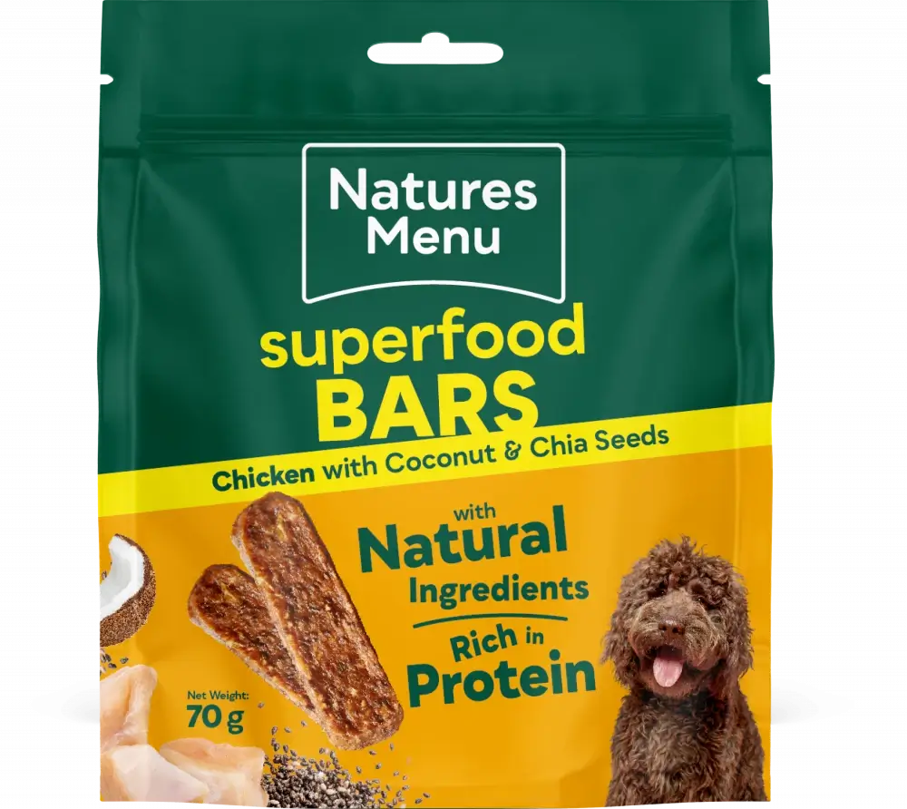 Natures Menu Country Hunter Superfood Bars – Chicken with Coconut & Chia Seeds 70g