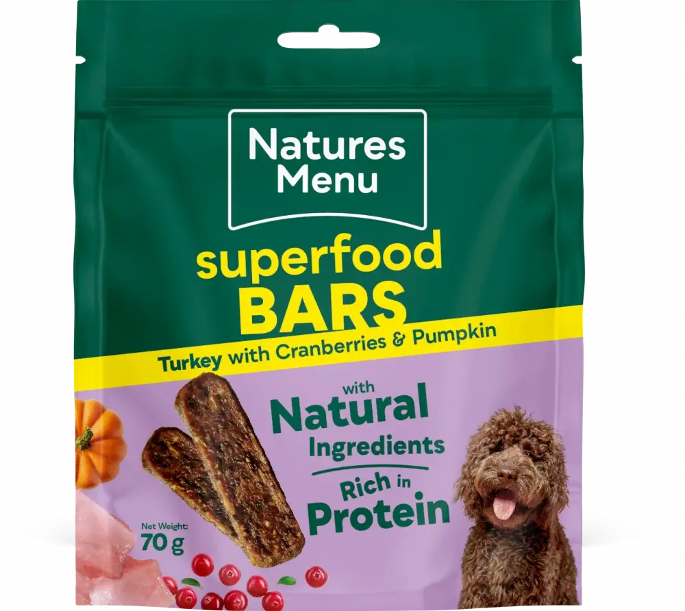Natures Menu Country Hunter Superfood Bars – Turkey with Cranberries & Pumpkin 70g