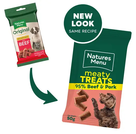 Natures Menu Dog - Beef Meaty Treats 50g