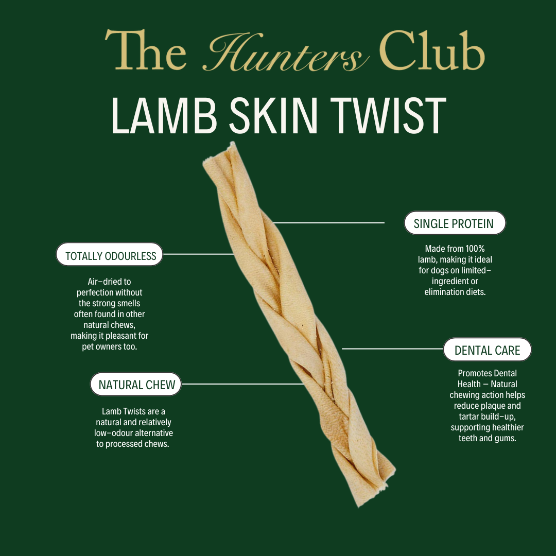 The Hunters Club Braided Lamb Skin Dog Chew