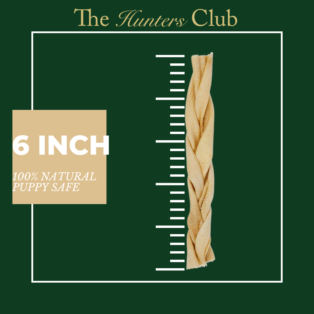 The Hunters Club Braided Lamb Skin Dog Chew
