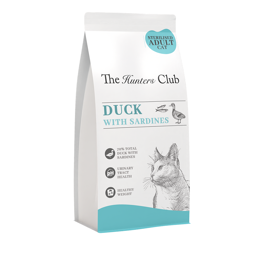 The Hunters Club Connoisseur Cat - Sterilised Adult Cat - Duck with Sardines