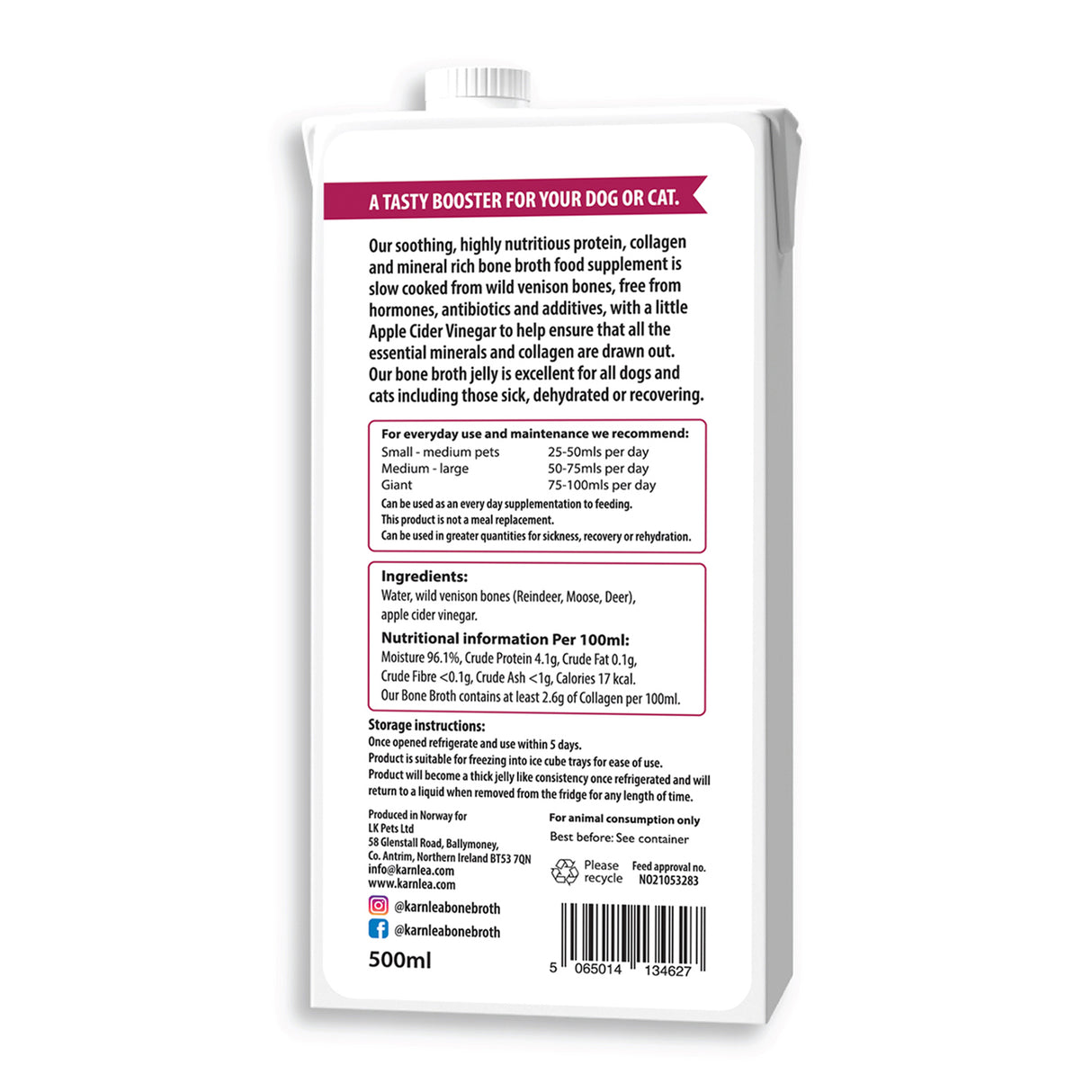 Karnlea - Venison Bone Broth For Dogs & Cats