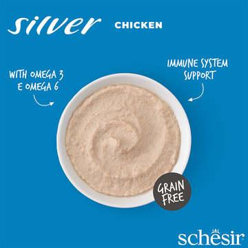 Schesir Silver Mousse Senior Complete Cat Food Chicken Grain Free 80g