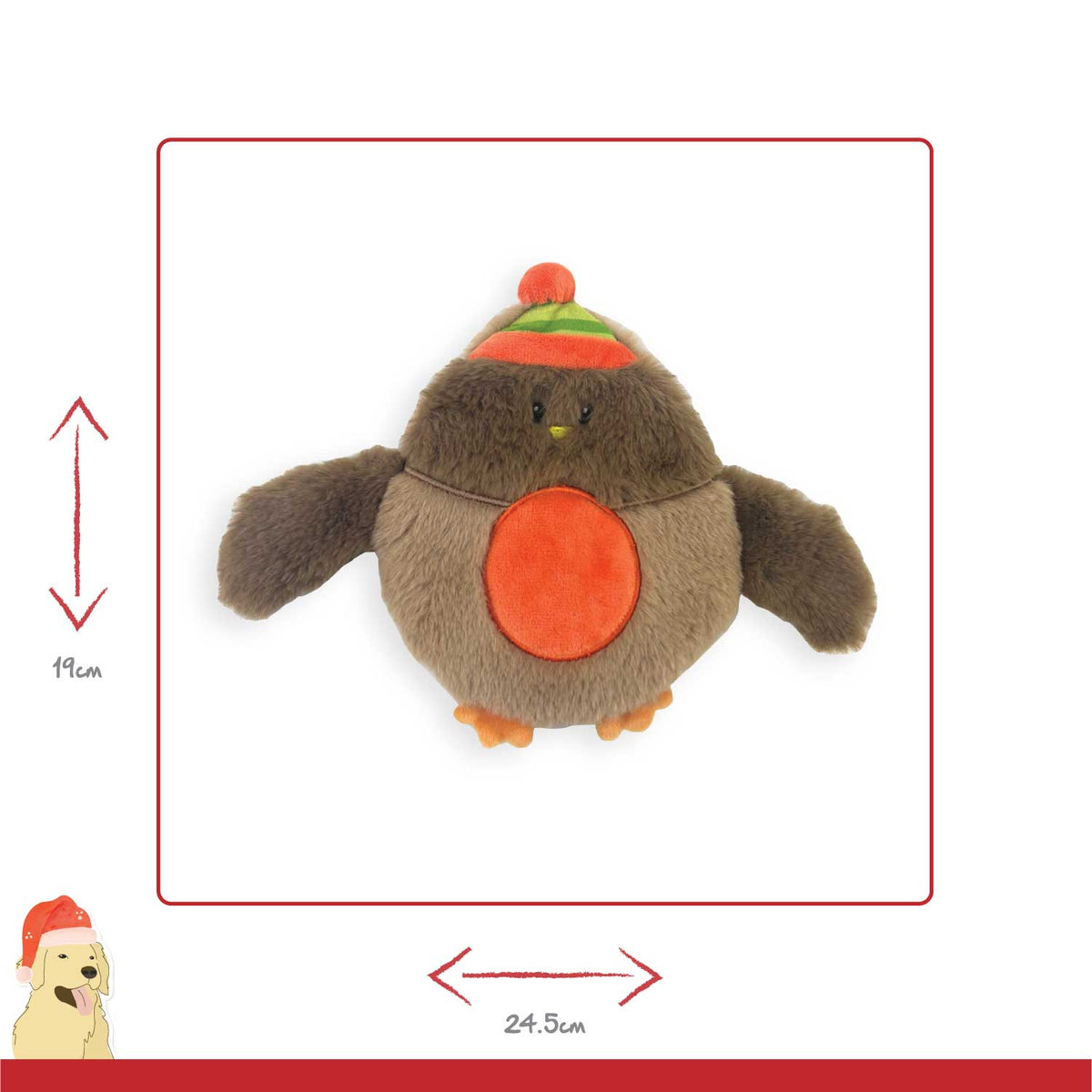 Happy Pet Rolo Robin Unstuffed Crinkle Dog Toy