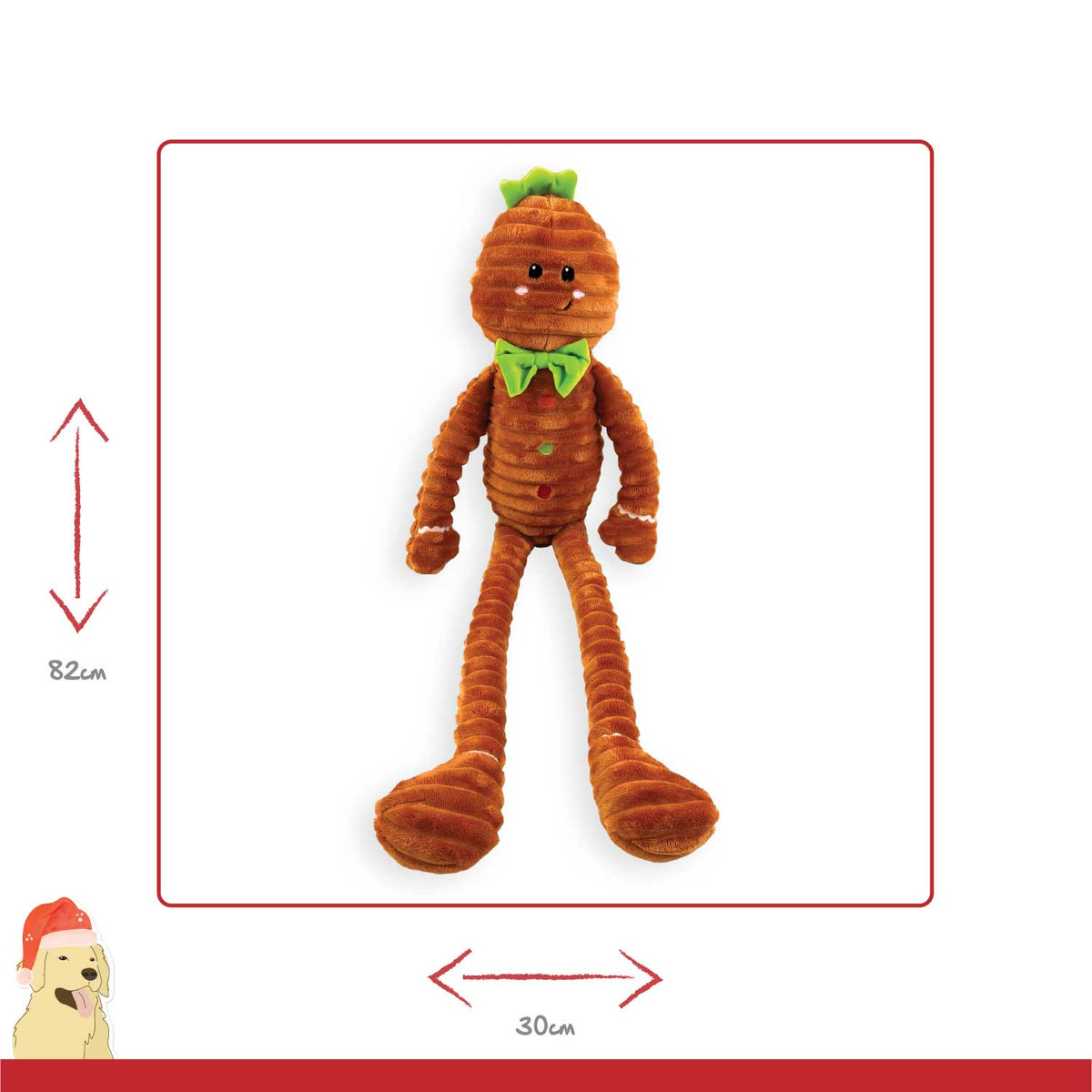 Happy Pet Jumbo Gingerbread Plush Dog Toy