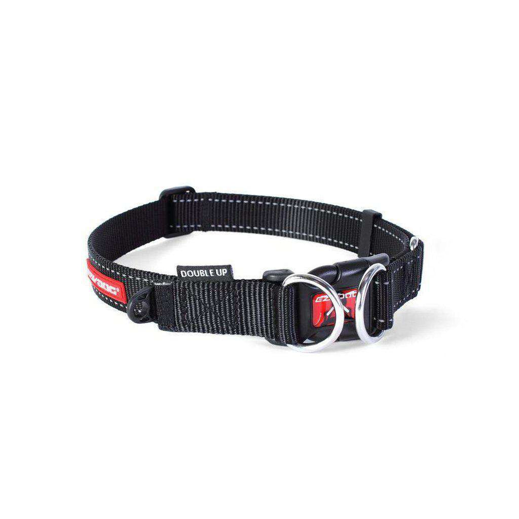 EzyDog Double Up Dog Collar - All Colours-Dog Collar-Ezydog-S-Black-Dofos Pet Centre