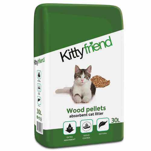 Kitty Friend Wood Pellets Cat Litter 30ltr