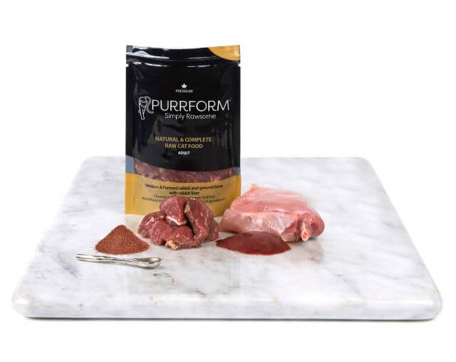 Purrform Venison and Rabbit with Ground Bone - POUCH (6x70g)