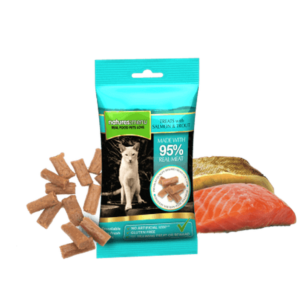 Natures Menu Real Meaty Salmon & Trout 60g Cat Treats-Cat Treats-Natures Menu-Dofos Pet Centre