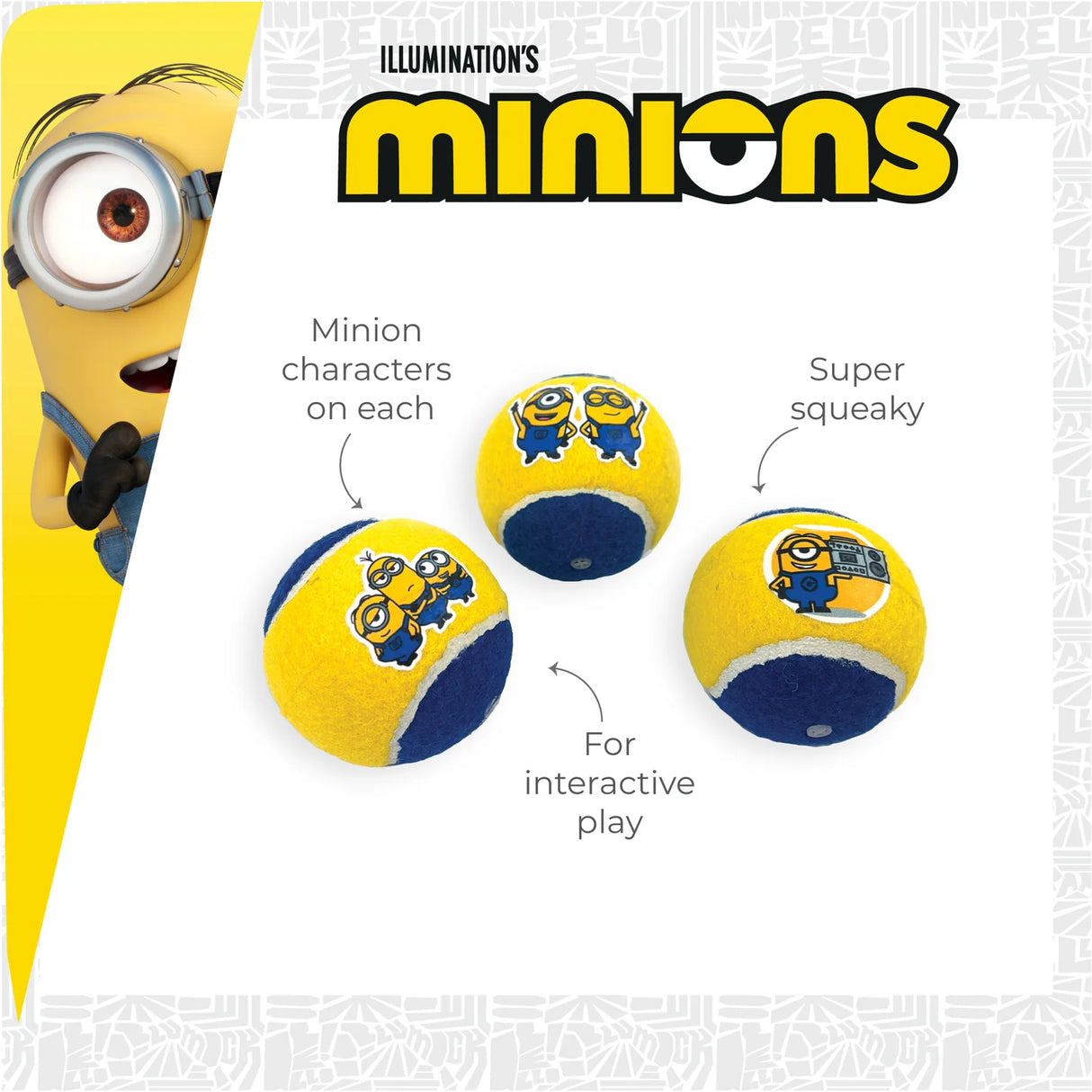 Minion® Squeaky Tennis Balls 3pk