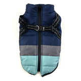 Dark Blue Trio Harness Dog Coat