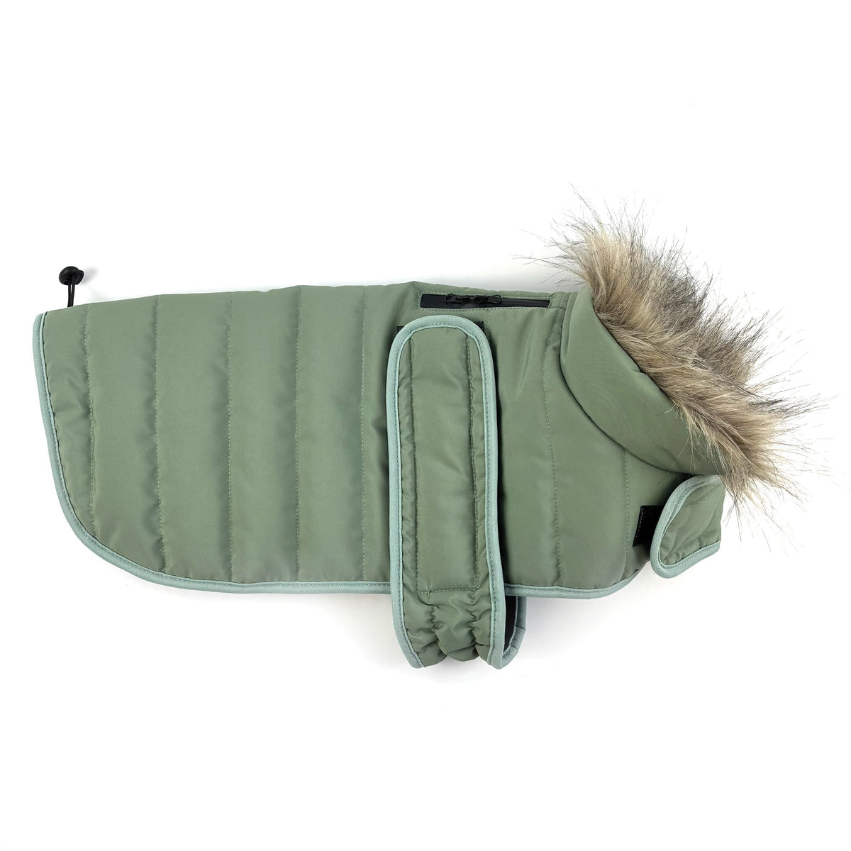 Khaki Green Puffer Dog Coat