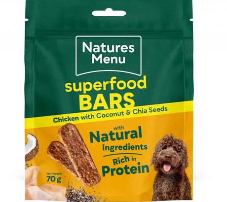 Natures Menu Country Hunter Superfood Bars – Chicken with Coconut & Chia Seeds 70g