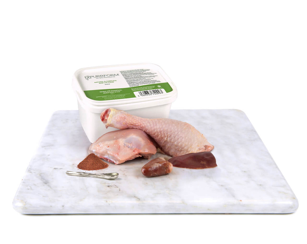 Purrform Chicken with ground bone, chicken heart and liver - SENIOR 450g