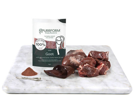 Purrform Goat with Ground Bone and Lamb Heart - POUCH (6x70g)