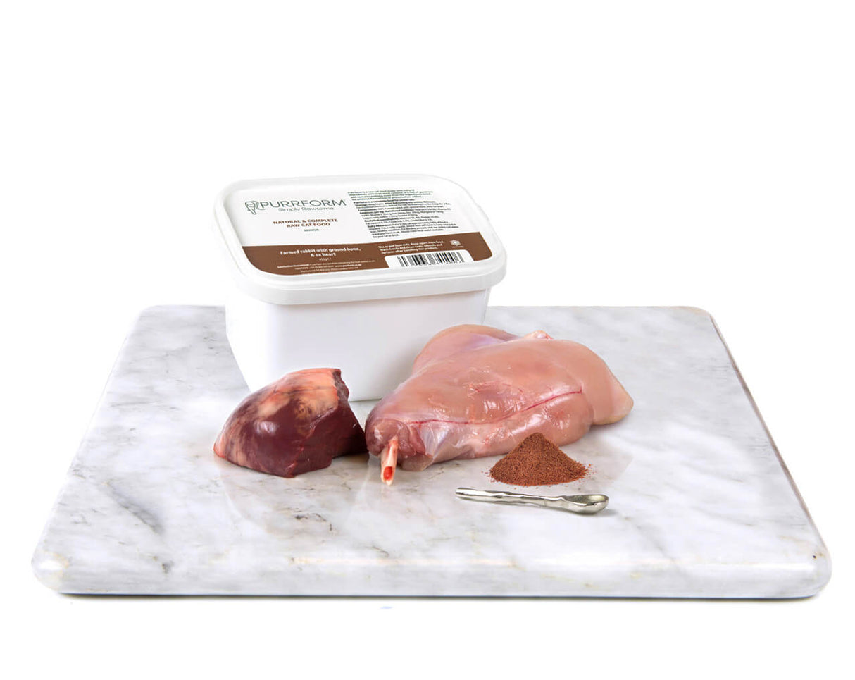 Purrform Rabbit with ground bone & ox heart - SENIOR 450g