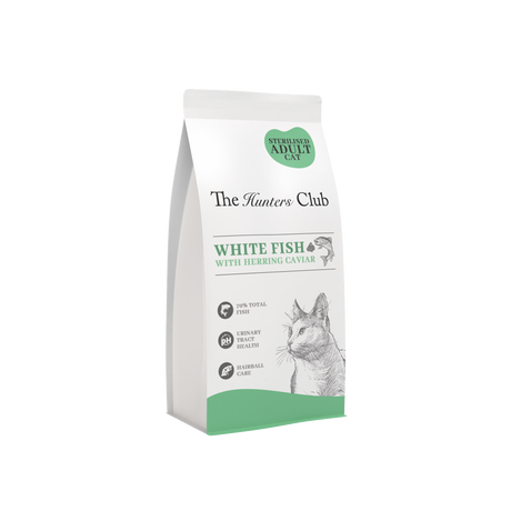 The Hunters Club Connoisseur Cat - Sterilised Adult Cat - White Fish with Herring Caviar