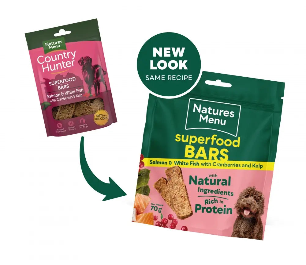 Natures Menu Superfood Bars Salmon & White Fish with Cranberries & Kelp