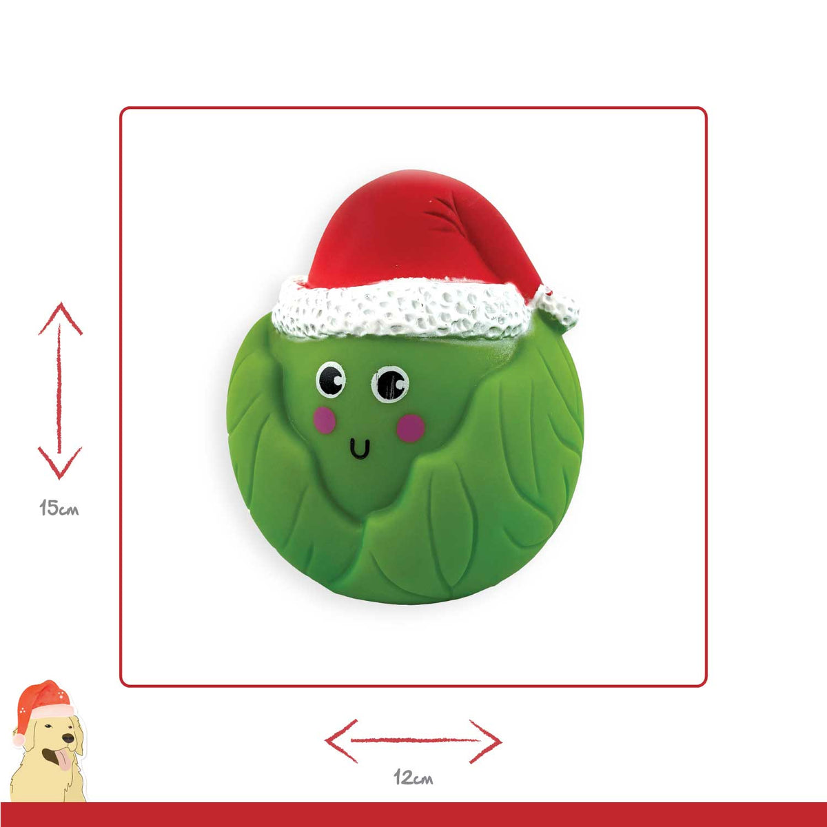 Happy Pet Brussel Sprout Vinyl Squeaky Dog Toy