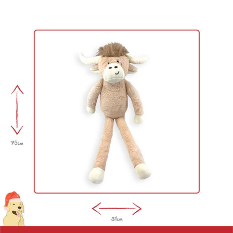 Happy Pet Jumbo Hettie Highland Cow Plush Dog Toy