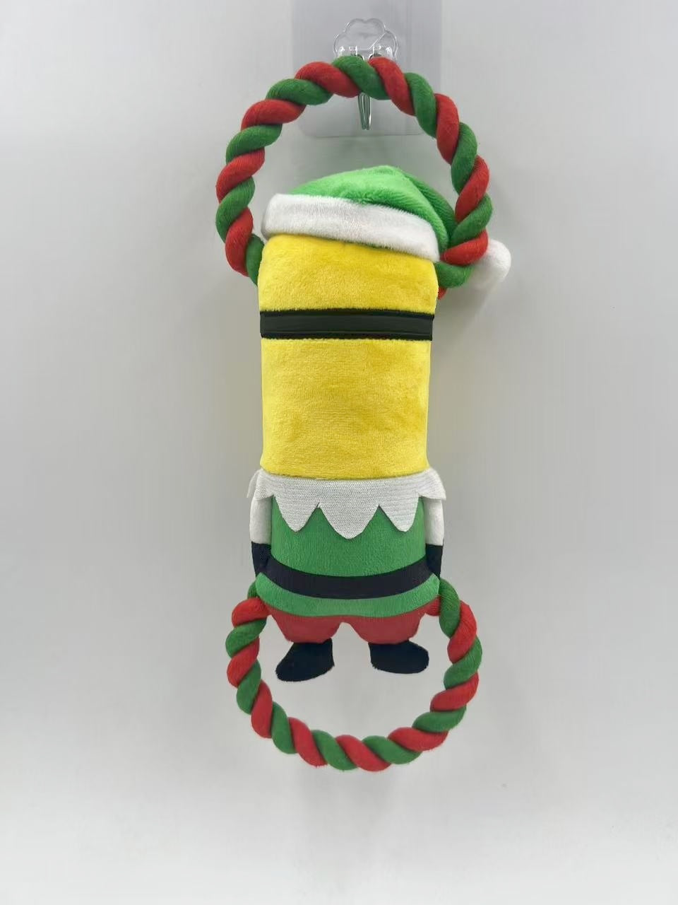Happy Pet Minion® Festive Double Tug Kevin 11" - front view with sizes