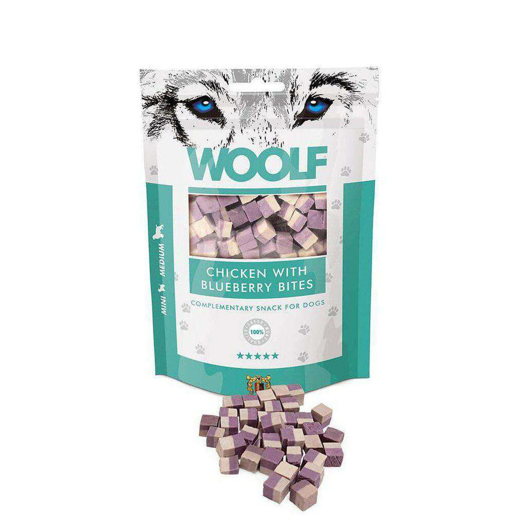 Woolf Chicken With Blueberry Bites 100g-Dog Treat-Woolf-Dofos Pet Centre