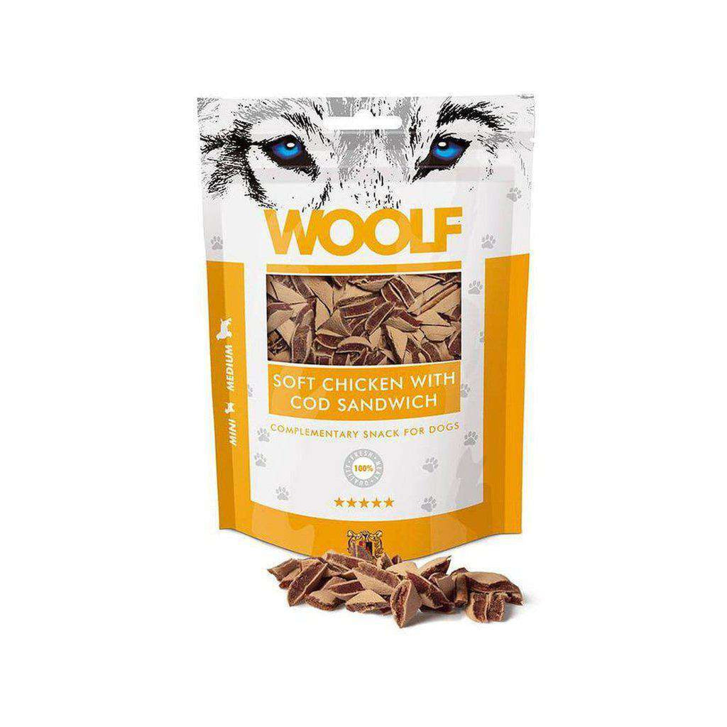 Woolf Chicken and Cod Soft Sandwich 100g-Dog Treat-Woolf-Dofos Pet Centre