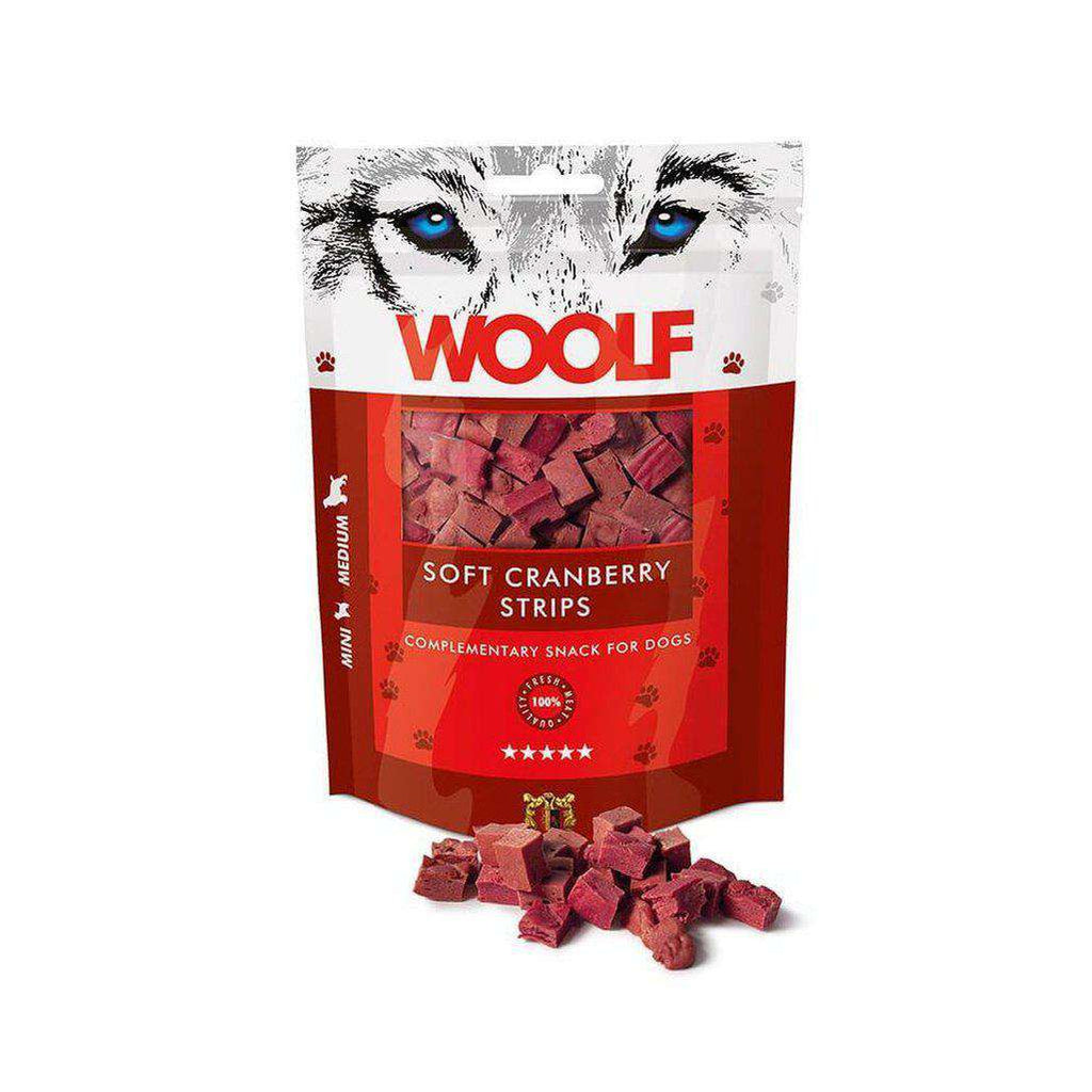 Woolf Soft Cranberry Strips 100g-Dog Treat-Woolf-Dofos Pet Centre