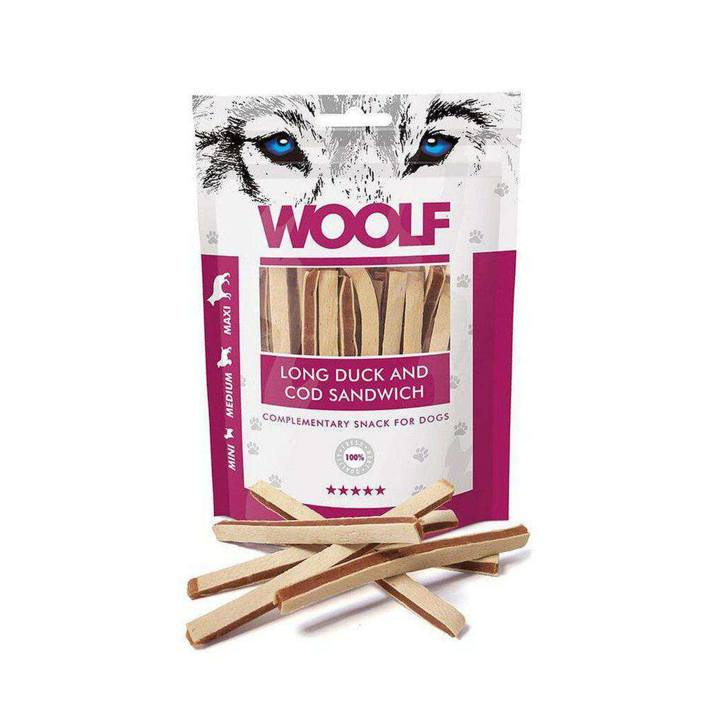 Woolf Long Duck and Cod Sandwich 100g-Dog Treat-Woolf-Dofos Pet Centre