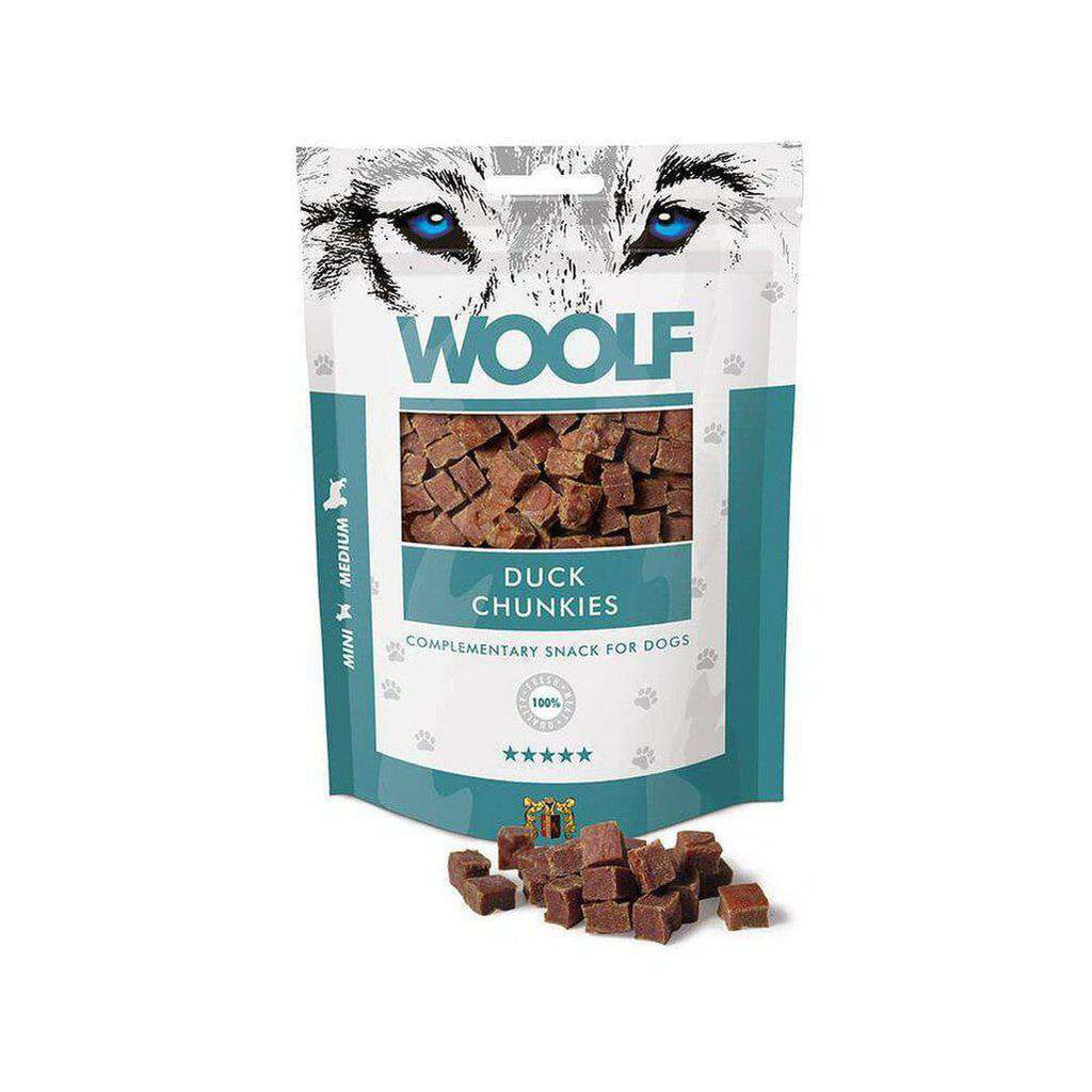 Woolf Duck Chunkies 100g-Dog Treat-Woolf-Dofos Pet Centre