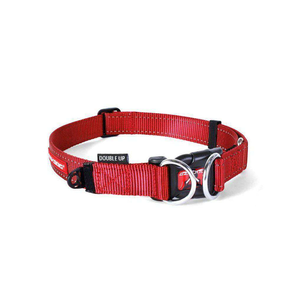 EzyDog Double Up Dog Collar - All Colours-Dog Collar-Ezydog-S-Red-Dofos Pet Centre