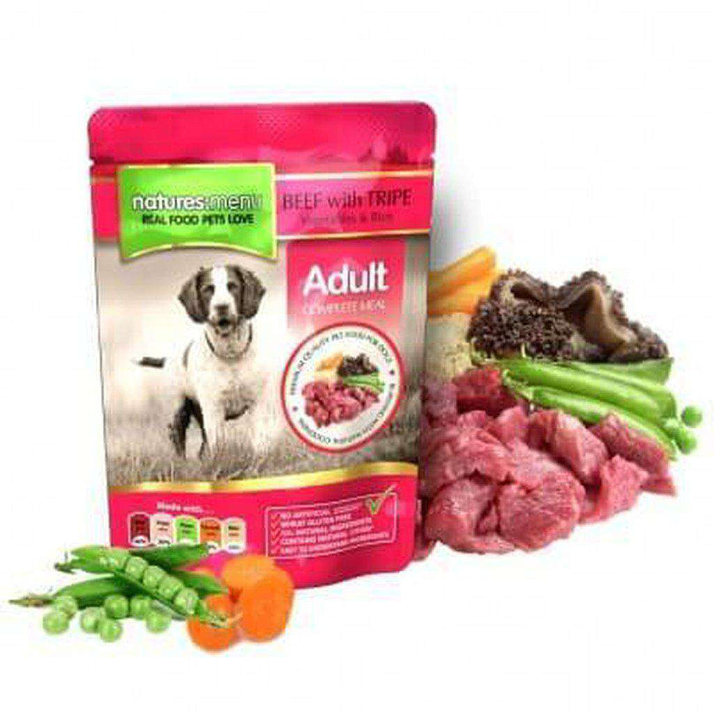 Natures Menu Beef with Tripe Food Pouch 300g-Dog Wet Food-Natures Menu-Dofos Pet Centre