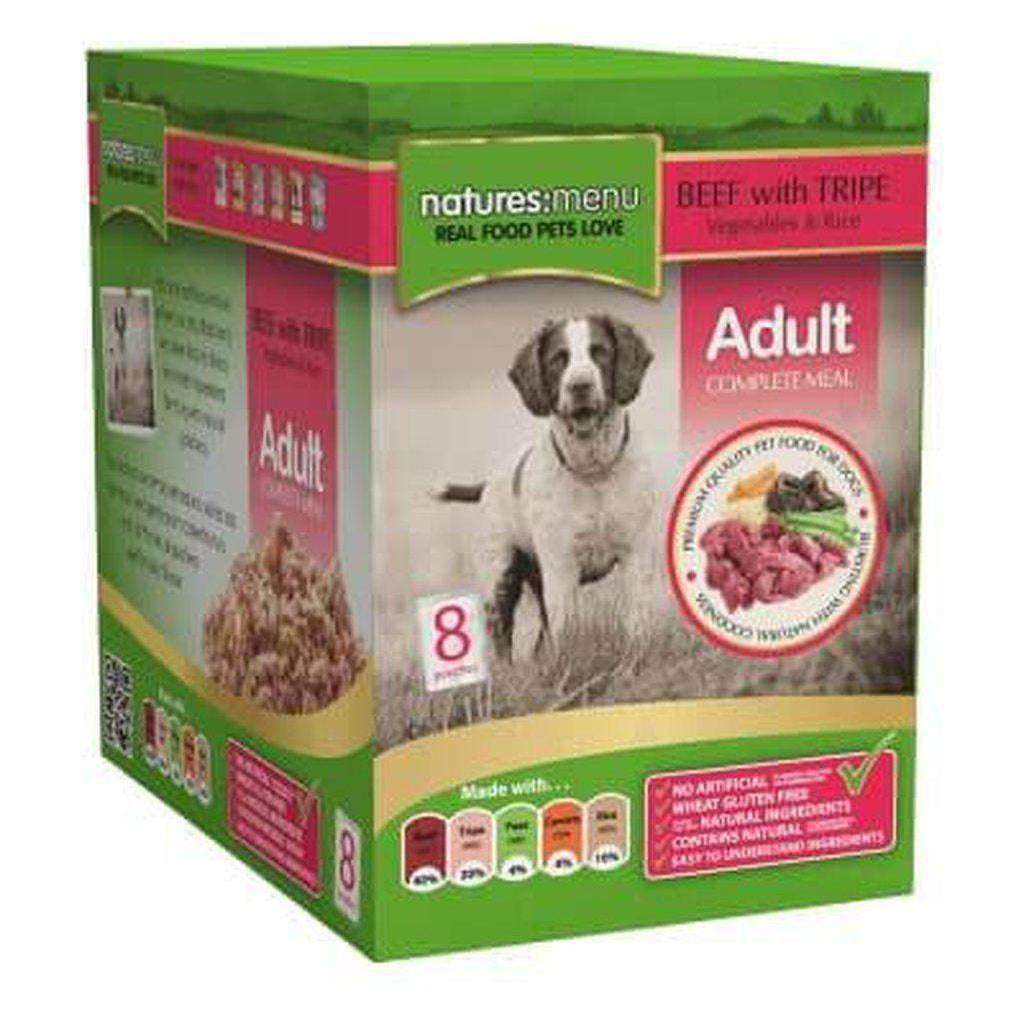 Natures Menu Beef with Tripe Food Pouch 300g-Dog Wet Food-Natures Menu-Dofos Pet Centre