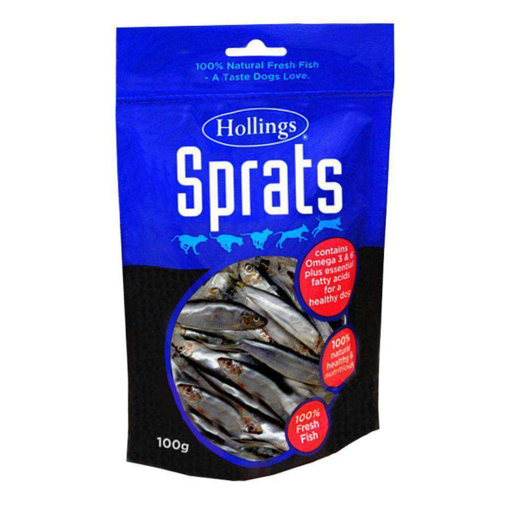 Hollings Sprats Dog Treats 100g-Dog Treat-Hollings-Dofos Pet Centre