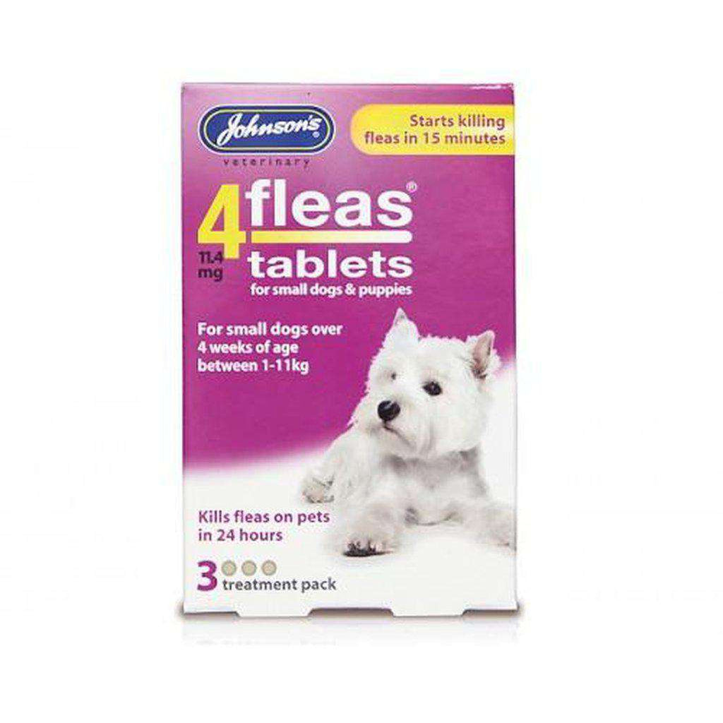 Johnson's 4Fleas Tablets For Dogs-Health & Treatments-Johnson's-Small Dogs & Puppies 1-11kg(3 Tablets)-Dofos Pet Centre