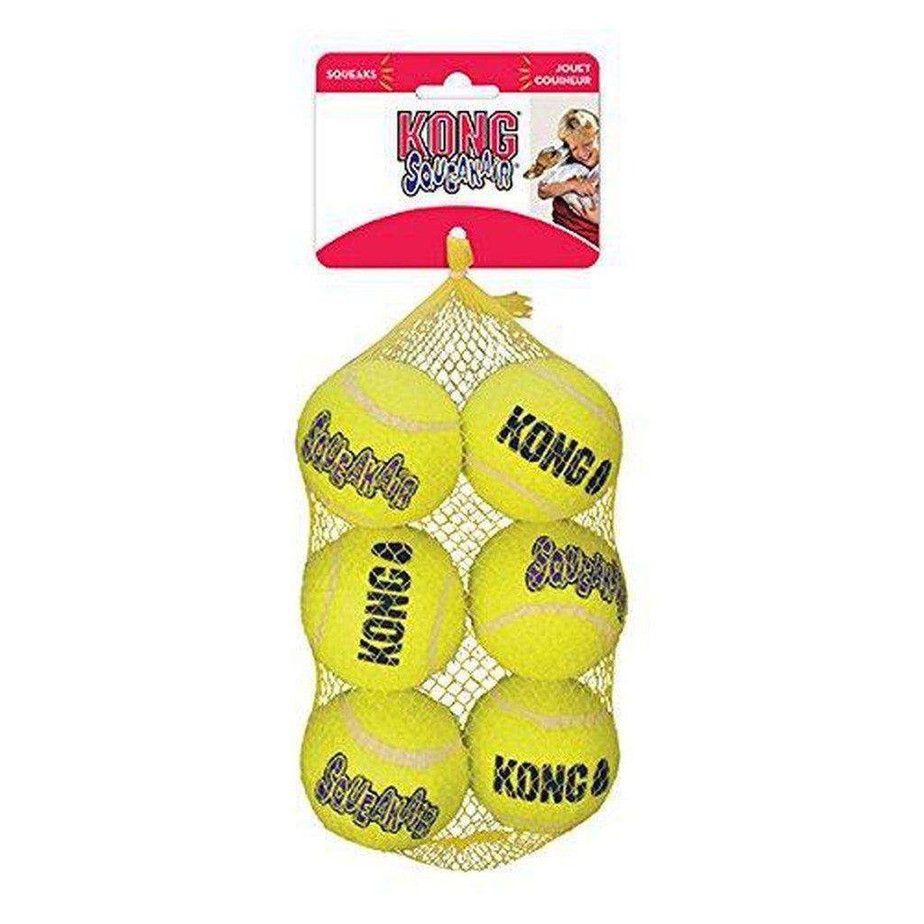 KONG Air Dog Squeakers Tennis Balls-Dog Toys-Kong-Medium 6 Pack-Dofos Pet Centre