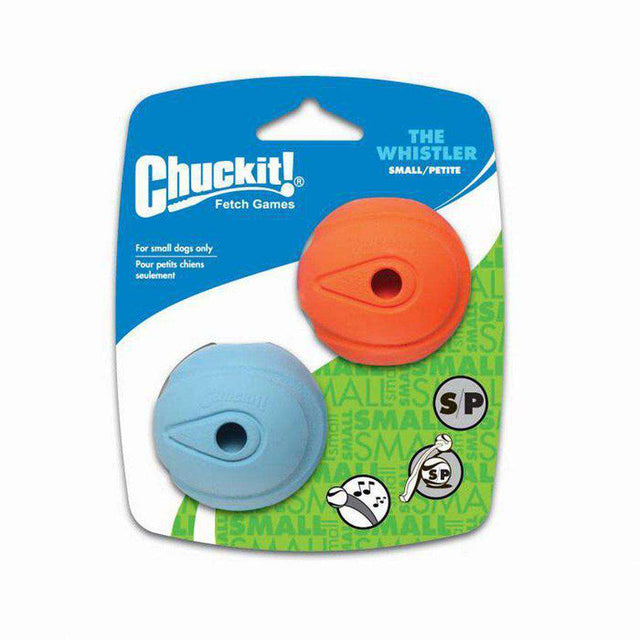 Chuckit! Whistler Blue Rubber Dog Toy - Large Size, Squeaking Ball For Fetch And Play