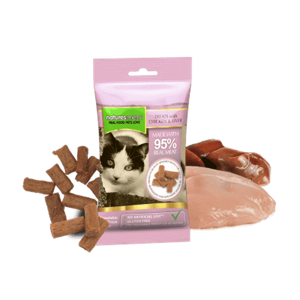 Natures Menu Real Meaty Chicken & Liver 60g Cat Treats-Cat Treats-Natures Menu-Dofos Pet Centre